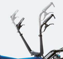 Photo montage showing the handlebar height adjustability of the Hase Pino